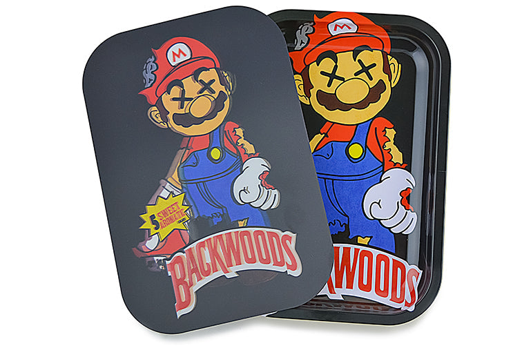 3D Holographic Metal Rolling Tray w/ Magnetic Lid (Design B55) by BDD Wholesale | Buddy Brandz