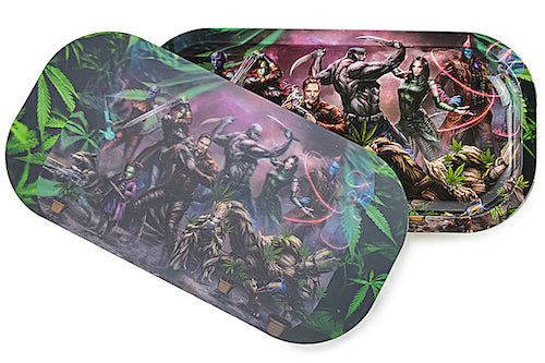 Slim 3D Holographic Metal Rolling Tray w/ Magnetic Lid by BDD Wholesale | Buddy Brandz