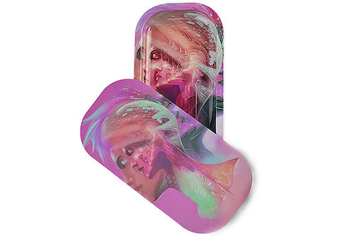 Slim 3D Holographic Metal Rolling Tray w/ Magnetic Lid by BDD Wholesale | Buddy Brandz