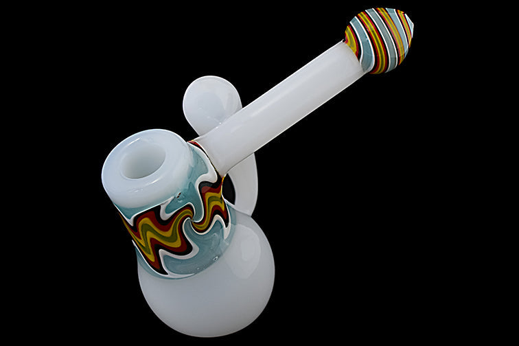 Wig Wag Milky Colored Glass Bubbler by FC - view 11 | Buddy Brandz